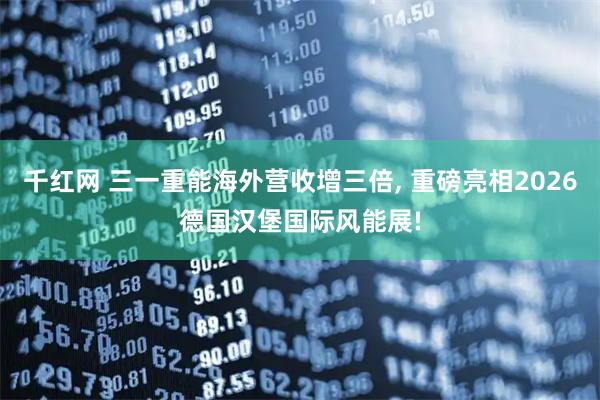 千红网 三一重能海外营收增三倍, 重磅亮相2026德国汉堡国际风能展!